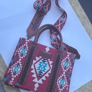 Wrangler Red and Brown Patterned Women's Bag